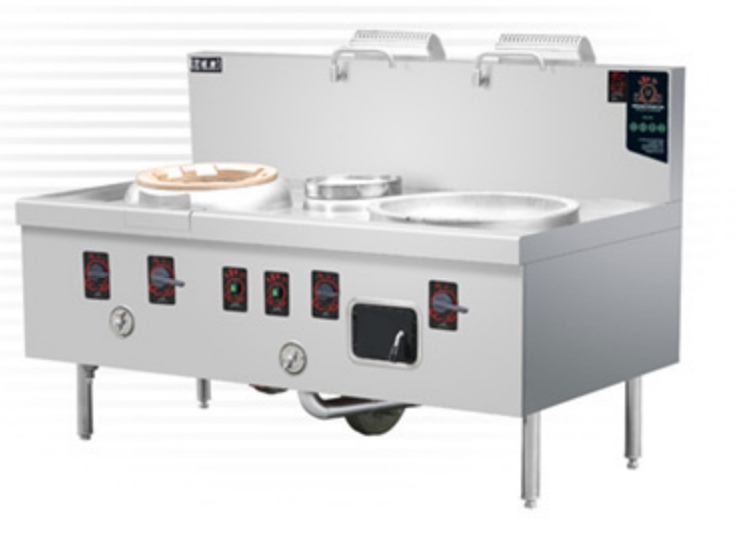 燃氣單蒸單炒灶